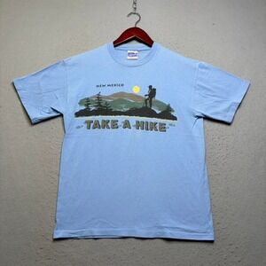 Lifestyles Resort Wear T-Shirt Mens M Blue New Mexico Take A Hike Vintage 90s